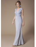 Silver Jersey Wrap Convertible Bridesmaid Dress